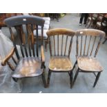 KITCHEN STYLE ARMCHAIR AND TWO SINGLE CHAIRS
