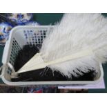 VINTAGE OSTRICH FEATHER AND VINTAGE SCARF