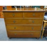 MAHOGANY TWO OVER THREE CHEST OF DRAWERS