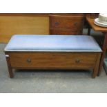 MAHOGANY WINDOW SEAT WITH FITTED DRAWER BELOW
