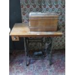 FRISTER & ROSSMAN SEWING MACHINE ON CAST IRON STAND