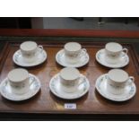 SET OF SIX ROYAL DOULTON PASTORAL CUPS AND SAUCERS