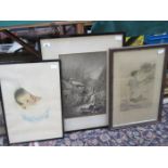 THREE FRAMED PRINTS