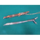 INTERESTING TRIBAL SWORD WITH TREEN HANDLE * SCABBARD