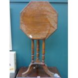 OCTAGONAL TOPPED TILT TOP OCCASIONAL TABLE