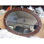 OAK FRAMED OVAL WALL MIRROR