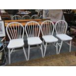 SET OF FOUR PAINTED KITCHEN CHAIRS