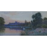 C L SAUNDERS, GILT FRAMED WATERCOLOUR- THE THAMES AT WINDSOR,