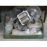 SUNDRY LOT INCLUDING GLASSWARE, KITCHENWARE AND STAINLESS STEEL, ETC.