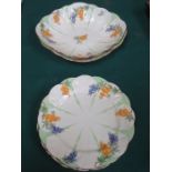 SMALL PARCEL OF AYNSLEY CERAMIC PLATES AND TWO MATCHING DISHES