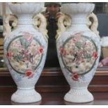 PAIR OF LARGE ORIENTAL CERAMIC VASES,