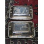 PAIR OF SILVER PLATED ENTREE DISHES