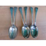 SET OF SIX HALLMARKED SILVER SPOONS,