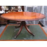 REPRODUCTION MAHOGANY OVAL COFFEE TABLE ON QUADRAFOIL SUPPORTS