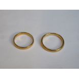 TWO 22ct GOLD WEDDING BANDS