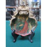 DECORATIVE HANDPAINTED AND HEAVILY GILDED GREEK ICON SHELL