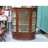 EDWARDIAN MAHOGANY INLAID DISPLAY CABINET- FOR RESTORATION