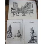 LARGE QUANTITY OF BLACK AND WHITE PRINTS DEPICTING SCENES OF LIVERPOOL AND MOUNTED POLYCHROME