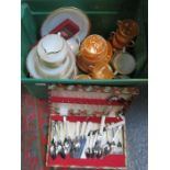 PARCEL OF VARIOUS GLASS TEAWARE AND BOXED AND UNBOXED FLATWARE