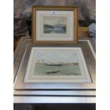 FOUR VARIOUS WATERCOLOURS BY L CRANE DEPICTING VARIOUS SCENES INCLUDING LIVERPOOL WATERFRONT,
