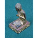 GILT CAST METAL KNEELING BUDDHA,