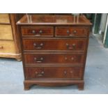 REPRODUCTION MAHOGANY TWO OVER THREE CHEST OF DRAWERS