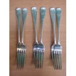SET OF SIX HALLMARKED SILVER FORKS,