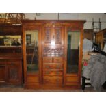 CARVED MAHOGANY TRIPLE WARDROBE