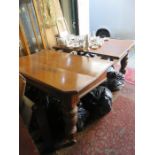 POLLARD OAK WIND OUT DINING TABLE WITH ONE LEAF FOR RESTORATION STAMPED J B DELANEY BIRKENHEAD E