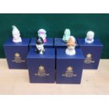SET OF SIX BOXED ROYAL WORCESTER CONNOISSEUR COLLECTION CANDLE SNUFFERS INCLUDING PUNCH & JUDY,