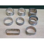 PARCEL OF VARIOUS HALLMARKED SILVER NAPKIN RINGS