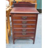 MAHOGANY FIVE DRAWER MUSIC CABINET