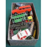 BOX CONTAINING VINTAGE DIE-CAST VEHICLES,