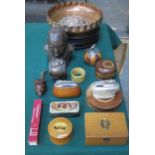 SUNDRY LOT INCLUDING MAUCHLIN WARE BOXES, OTHER STORAGE BOXES, CHURCHILL BUST,