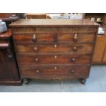 VICTORIAN MAHOGANY TWO OVER THREE CHEST OF DRAWERS