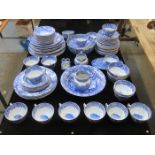 PARCEL OF COPELAND SPODE BLUE AND WHITE DINNERWARE,