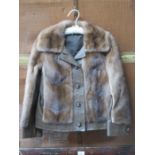 LADIES VINTAGE FUR AND LEATHER JACKET