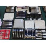 PARCEL OF BOXED SILVER PLATED FLATWARE,