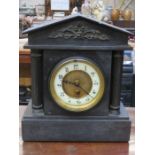 BLACK SLATE MANTLE CLOCK