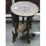 HEAVILY CARVED OCCASIONAL TABLE