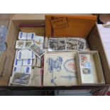 BOX CONTAINING VARIOUS CIGARETTE CARDS