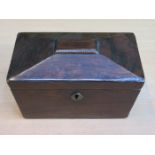 ROSEWOOD SARCOPHAGUS FORM SECTIONAL TEA CADDY