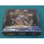 GILDED AND MOTHER OF PEARL LACQUERED SECTIONAL STORAGE BOX