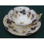 ROCKINGHAM HANDPAINTED AND GILDED COFFEE CUP AND SAUCER