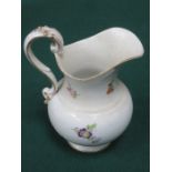MEISSEN FLORAL DECORATED AND GILDED CERAMIC JUG (RESTORED),