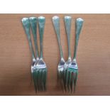 SET OF SIX HALLMARKED SILVER FORKS,