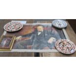 UNFRAMED CANVAS PRINT OF WINSTON CHURCHILL, SMALL FRAMED CANVAS PAINTING OF CATHERINE THE GREAT,