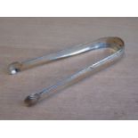 PAIR OF EARLY IRISH SILVER SUGAR TONGS