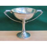 HALLMARKED SILVER STEMMED TWO HANDLED CUP, BIRMINGHAM ASSAY,