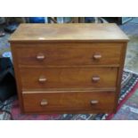 STAINED THREE DRAWER BEDROOM CHEST